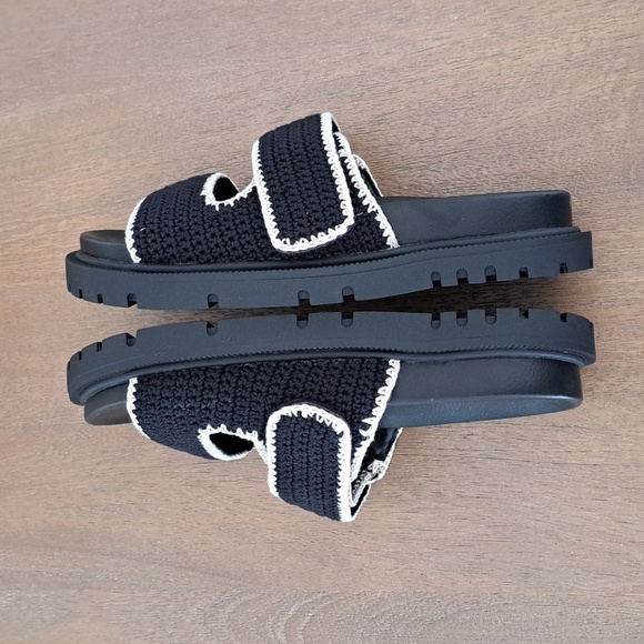 MIA Gabri Women's Knit Sandal - Color: Black / White - Size: 7.5 - Picture 7 of 9